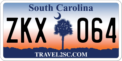 SC license plate ZKX064