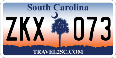SC license plate ZKX073
