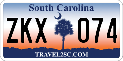 SC license plate ZKX074