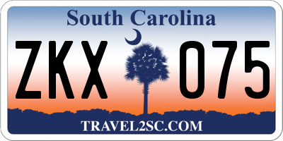 SC license plate ZKX075
