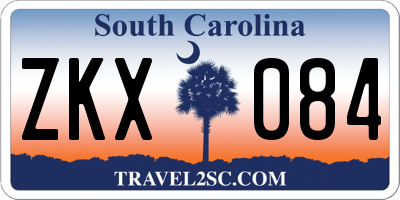 SC license plate ZKX084