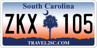 SC license plate ZKX105