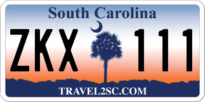 SC license plate ZKX111