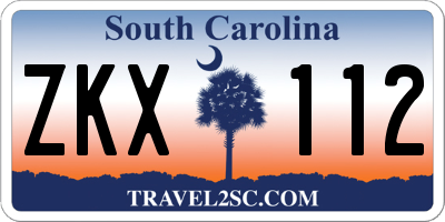 SC license plate ZKX112