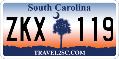 SC license plate ZKX119