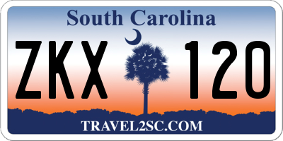 SC license plate ZKX120