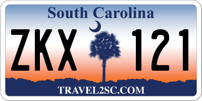 SC license plate ZKX121