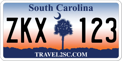 SC license plate ZKX123