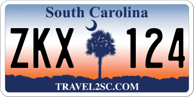 SC license plate ZKX124