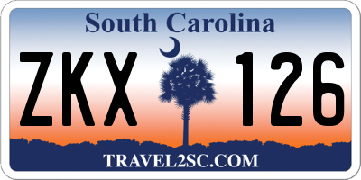 SC license plate ZKX126