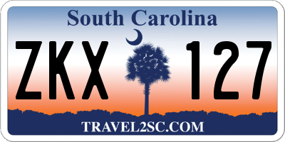 SC license plate ZKX127