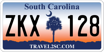 SC license plate ZKX128
