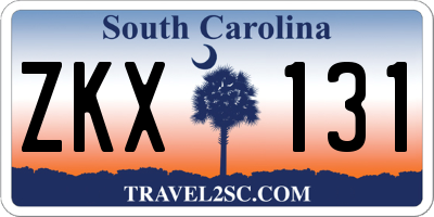 SC license plate ZKX131