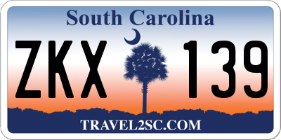 SC license plate ZKX139