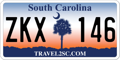 SC license plate ZKX146