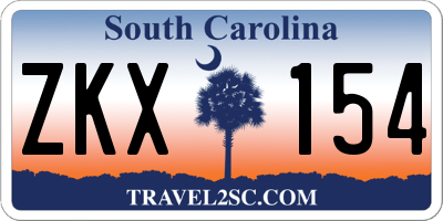 SC license plate ZKX154