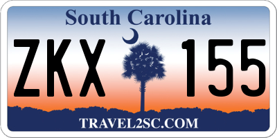 SC license plate ZKX155