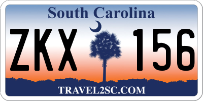 SC license plate ZKX156