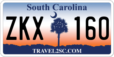 SC license plate ZKX160