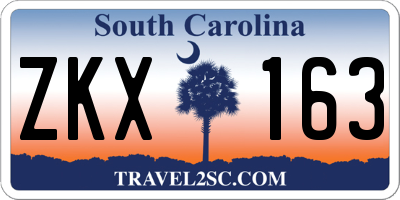 SC license plate ZKX163