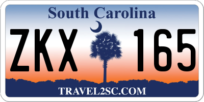 SC license plate ZKX165