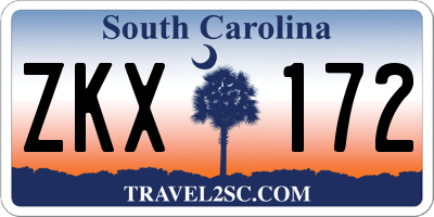 SC license plate ZKX172