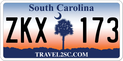 SC license plate ZKX173