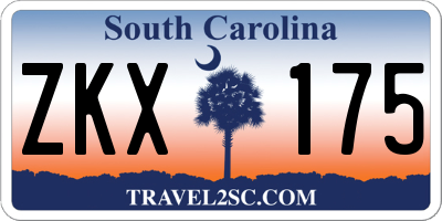 SC license plate ZKX175