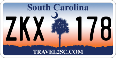SC license plate ZKX178