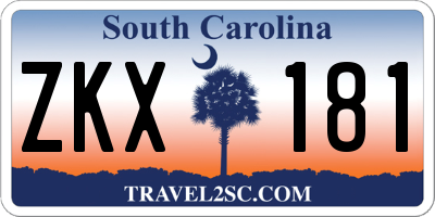 SC license plate ZKX181