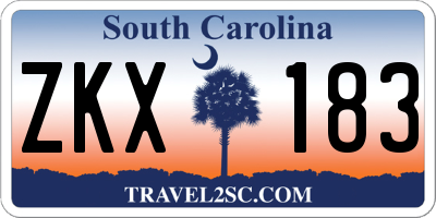 SC license plate ZKX183