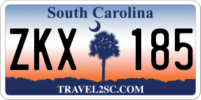 SC license plate ZKX185