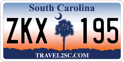 SC license plate ZKX195