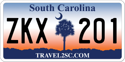 SC license plate ZKX201