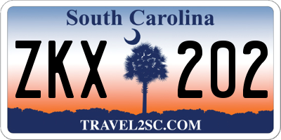 SC license plate ZKX202