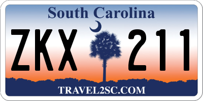 SC license plate ZKX211