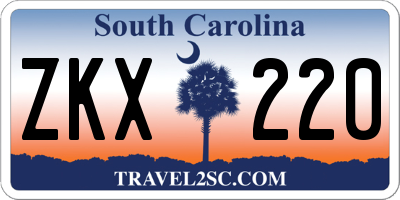 SC license plate ZKX220
