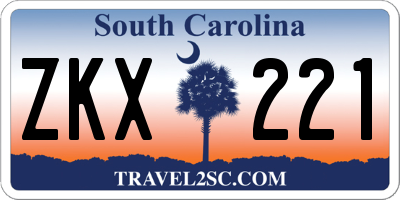 SC license plate ZKX221