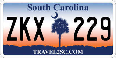 SC license plate ZKX229
