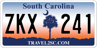 SC license plate ZKX241