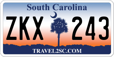 SC license plate ZKX243