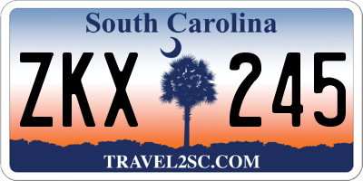 SC license plate ZKX245