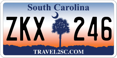 SC license plate ZKX246