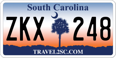 SC license plate ZKX248
