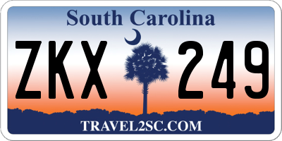 SC license plate ZKX249