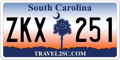 SC license plate ZKX251