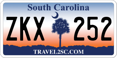 SC license plate ZKX252