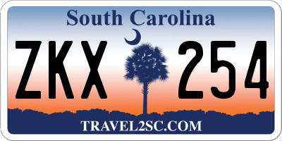 SC license plate ZKX254