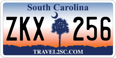 SC license plate ZKX256
