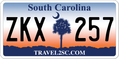 SC license plate ZKX257